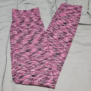 Women's Pink and Black Leggings